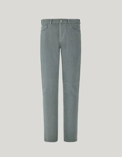 Canali Aqua Green Regular Fit Five-pocket Cotton Denim Pants