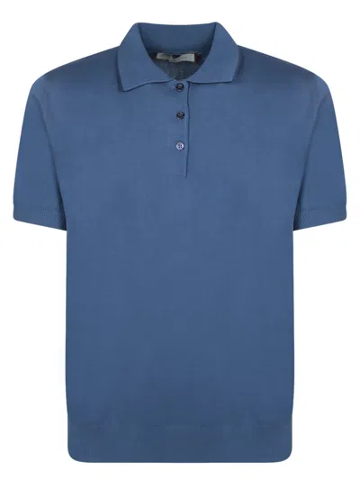 Canali Avio Blue Cotton Polo Shirt