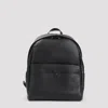Canali Zip Leather Backpack In Black