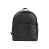 Canali Zip Leather Backpack In Black