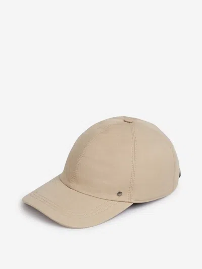 Canali Studded Linen And Silk-blend Twill Baseball Cap