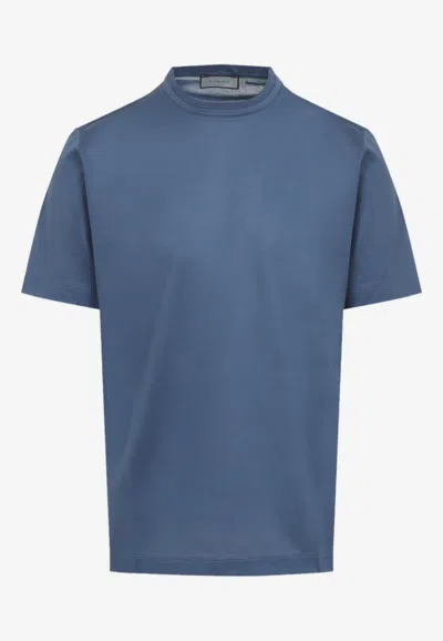 Canali Basic Crewneck T-shirt In Blue