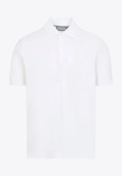 Canali Buttoned Polo Shirt In White