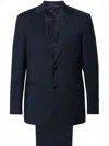 Canali Basket Weave-print Wool Suit In Blue