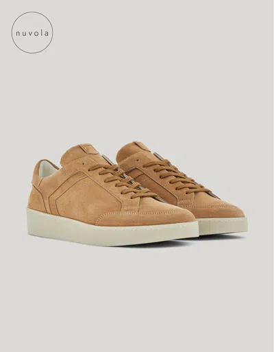 Canali Beige  Nuvola Suede Leather Sneakers In Brown
