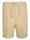 Canali Beige Linen Bermuda Shorts