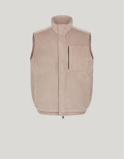 Canali Beige Padded Water-repellent Treated Pure Cotton Vest In Brown
