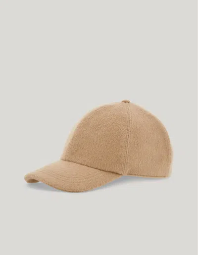 Canali Beige Pure Cashmere Baseball Cap