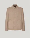 Canali Beige Reversible Overshirt With Set-in Sleeves In Brown
