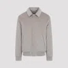 Canali Classic Corduroy Bomber Jacket In Soft Light Grey In Black