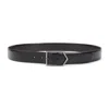 Canali Reversible Leather Belt In Black