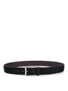 Canali Men Blue Solid Formal Belt In Blue