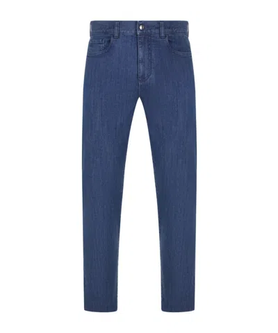 Canali Belt-loop Jeans In Blue