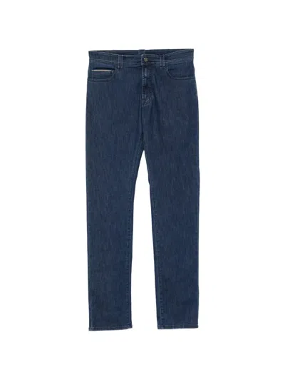 Canali Slim-fit Straight-leg Jeans In Blue