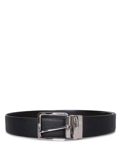 CANALI BELT WITH GRAINED TEXTURE