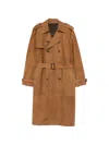 Canali Belted Double-breasted Jacket In Brown