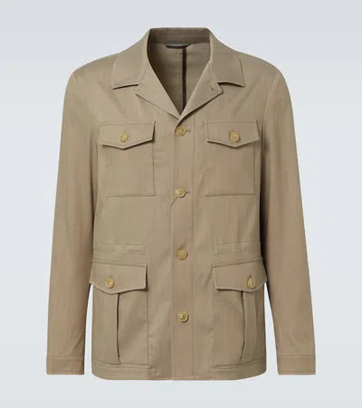 Canali Belted Jacket In Brown