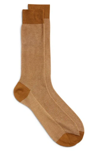 Canali Bird's Eye Jacquard Cotton Dress Socks In Multi