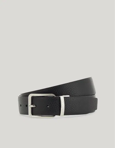 Canali Black And Dark Brown Reversible Calfskin Belt