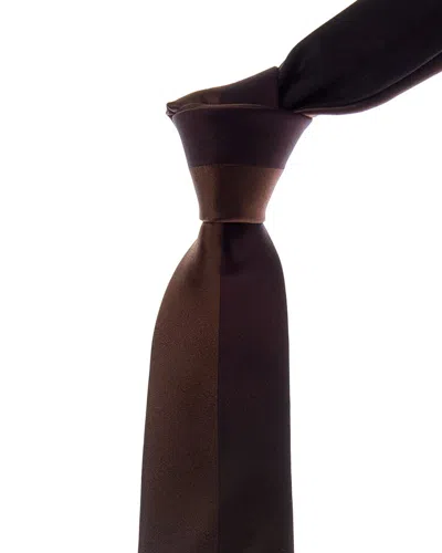 Canali Black & Orange Ombre Silk Tie In Burgundy