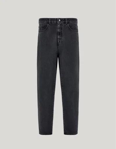 Canali Black Cotton Denim Regular-fit Jeans