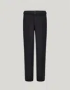 Canali Black Flannel Impeccabile Wool Tapered Fit Chinos In Black