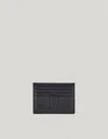 Canali Black Hammered Calfskin Card Holder In Black