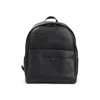 Canali Zip Leather Backpack In Black
