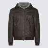 CANALI BLACK LEATHER JACKET