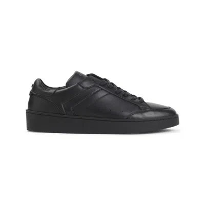 Canali Sneakers With Rubber Sole In Black
