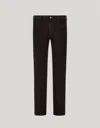 Canali Black Regular Fit Five-pocket Cotton Denim Pants In Brown