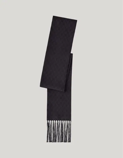 Canali Black Silk Ceremony Scarf In Gray
