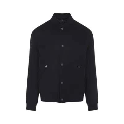 CANALI BLACK WOOL-CASHMERE BLEND JACKET WITH MINIMALIST DESIGN