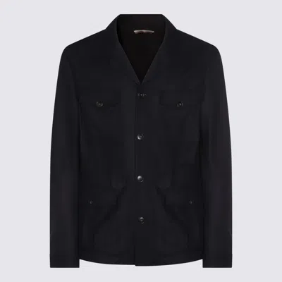 Canali Black Wool Casual Jacket