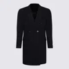 Canali Double-breasted Wool Coat In Black