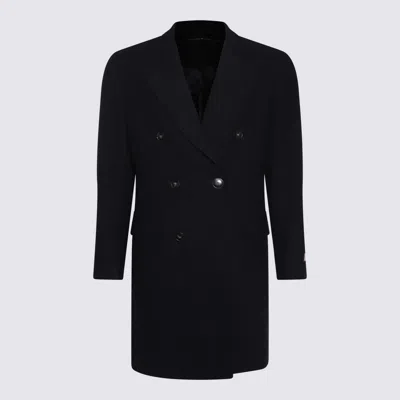 Canali Black Wool Coat