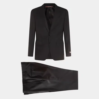 CANALI CANALI BLACK WOOL SUITS