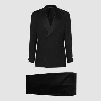 Canali Black Wool Suits