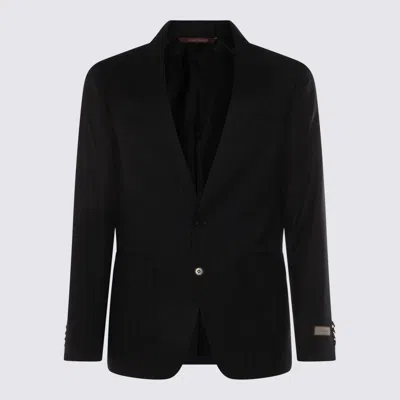 CANALI CANALI BLACK WOOL SUITS