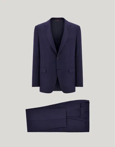 Canali Blue And Light Blue 170's Wool And Silk Regular-fit Suit