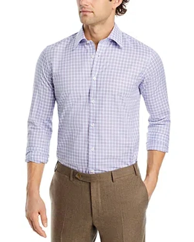 Canali Blue And Purple Check Sport Shirt