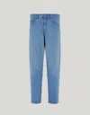 Canali Medium Blue Regular Fit Five Pocket Soft Touch Denim Stretch Fabric Pants In Blue