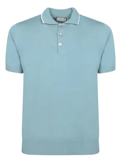 Canali Blue Cotton Polo Shirt