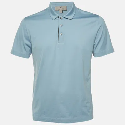 Pre-owned Canali Blue Cotton Polo T-shirt L