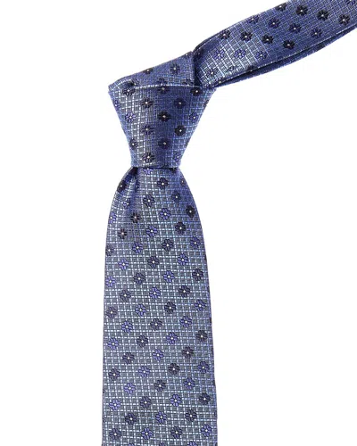 Canali Blue Flowers Silk Tie