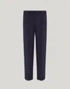 Canali Blue High-waisted Pleatless Pure Wool Pants In Blue