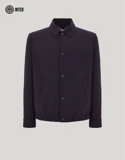 Canali Blue Impeccabile Wool Blouson With Rain Protection Treatment - Inter Collection
