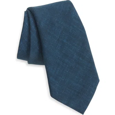 Canali Blue Mélange Brushed Wool Tie