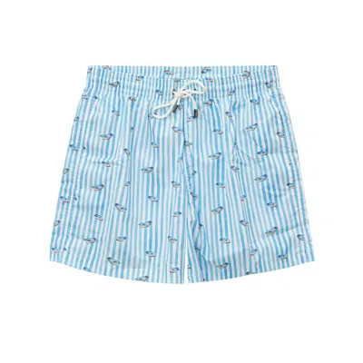 Canali Blue Polyester Men's Swimwear In Azzurro