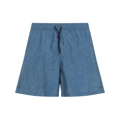 Canali Polyester Swim Shorts In Blue